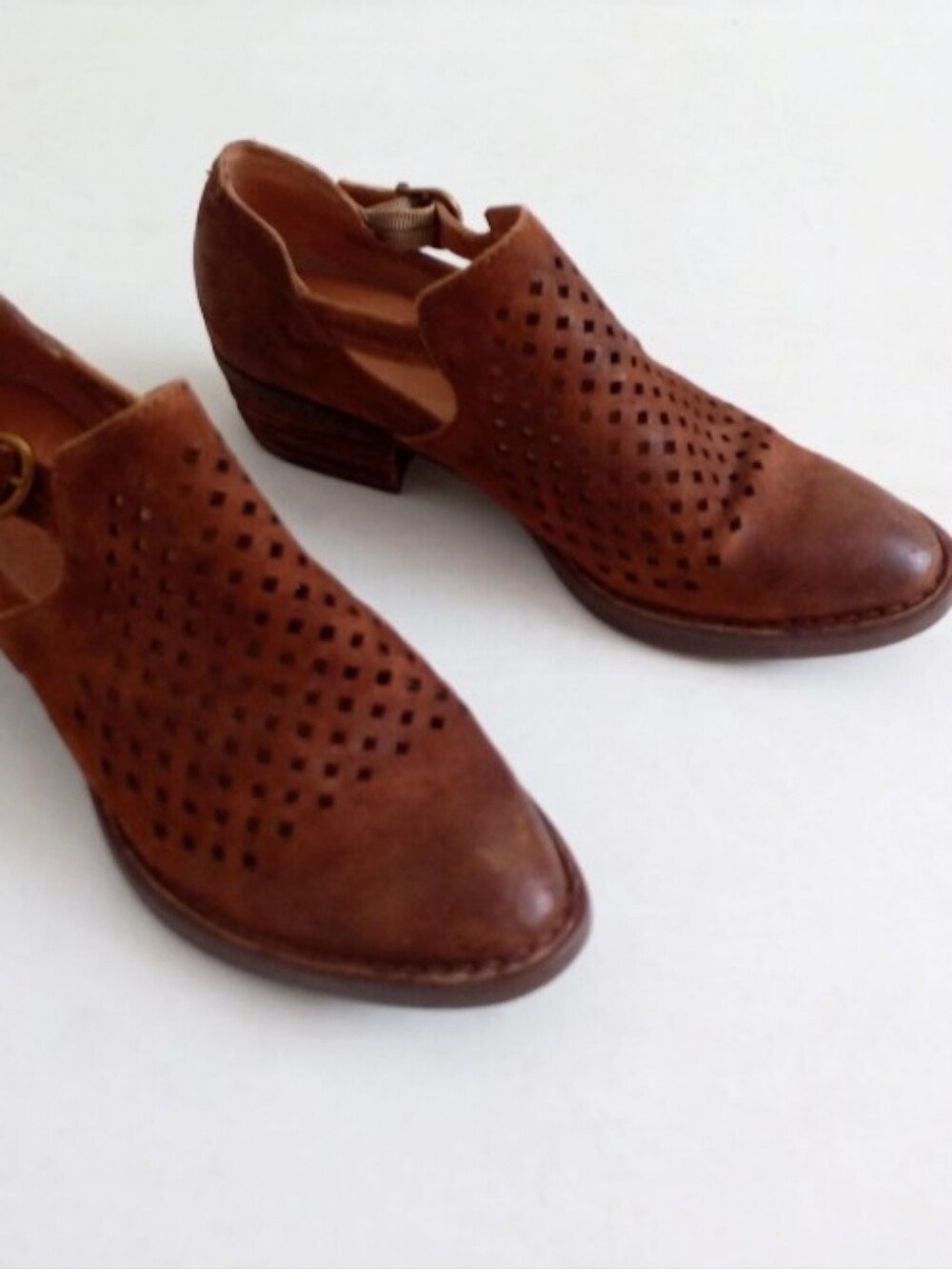 Born Nanna brown suede perforated cut out booties - Picture 8 of 13